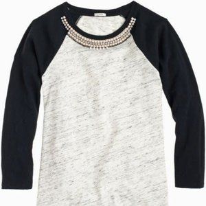 J.Crew Jeweled Baseball Tee XS